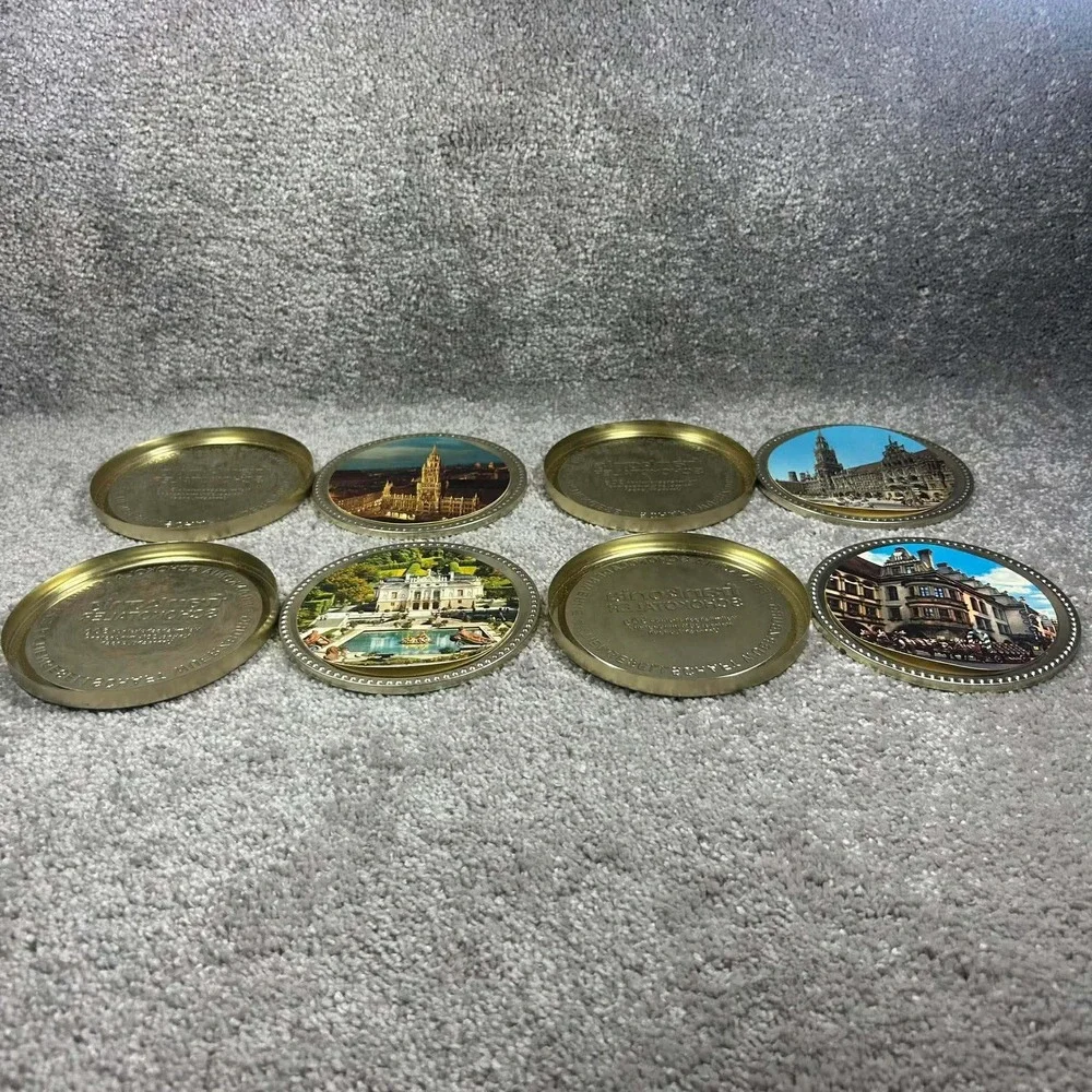 Frankonia‎ Schokotaler Tins Gold German Landmark Souvenir Set of 4 - Empty